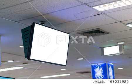 Blank billboard posters in the airport,Empty advertising billboard  63055926