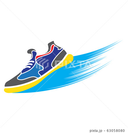 Silhouette of Ranning Shoes Isolated on White Background 63058080