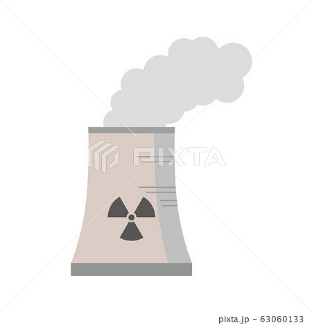 原子力 原発 放熱塔 放射能 放射線 原子力発電のイラスト素材