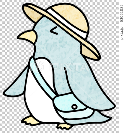 Illustration 4 of a penguin going out (color pencil style) 63061083