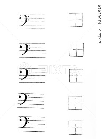 音楽判テンプレート ヘ音記号と記入ボックス 音楽判テンプレート ヘ音記号と記入ボックス 63062010