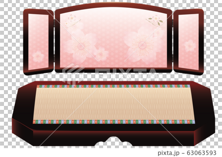 雛飾り　屏風・台座-黒 63063593