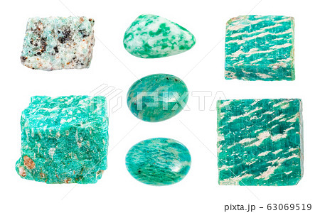 set of various green Amazonite gemstones set of various green Amazonite gemstones 63069519