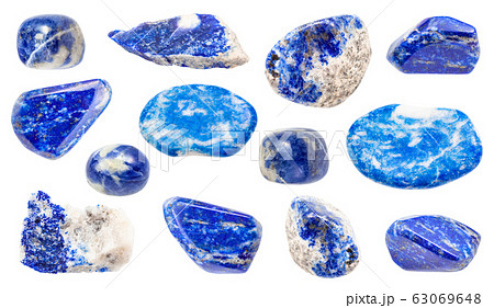 set of various Lazurite (Lapis lazuli) gemstones 63069648