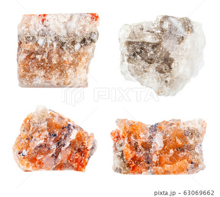 set of various Rock Salt (Halite) rocks isolated 63069662