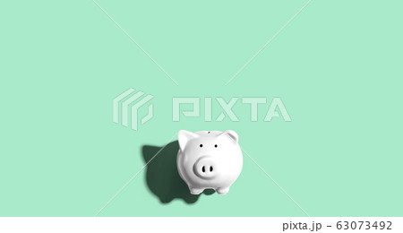 White piggy bank overhead view White piggy bank overhead view 63073492