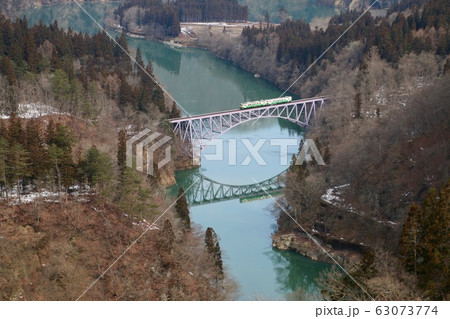只見線・第1橋梁・3月（福島県・三島町） 63073774