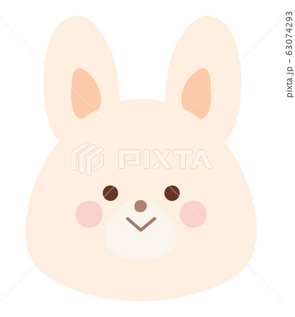 うさぎのイラスト 笑顔 線なしのイラスト素材
