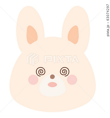 うさぎのイラスト ぐるぐる目 線なしのイラスト素材