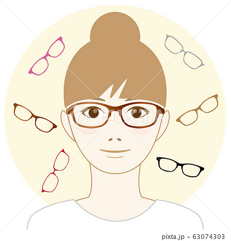 メガネをかけた女性のイラストのイラスト素材 メガネをかけた女性のイラストのイラスト素材