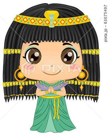 Kid Girl Cleopatra Costume Illustrationのイラスト素材