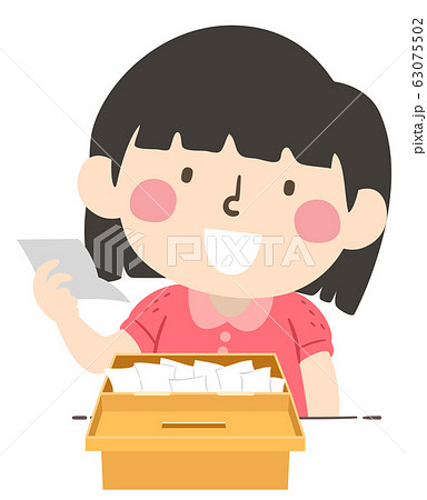 Kid Girl Read Vote Poll Box Illustration 63075502