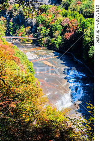吹割の滝 （秋）：第一観瀑台より 63075610