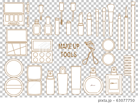 化妝工具時尚設置線條畫插圖 63077750