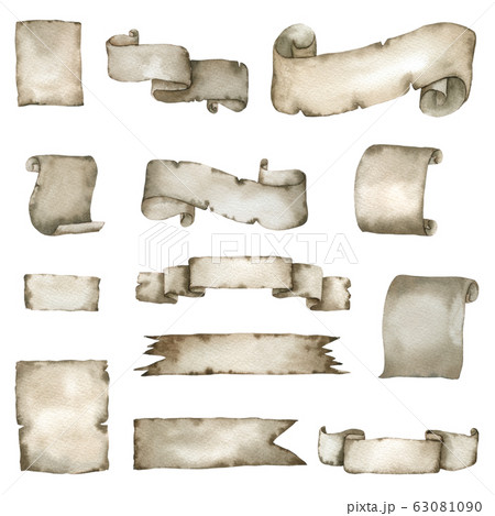 Vintage Banner watercolour isolated on white background 63081090