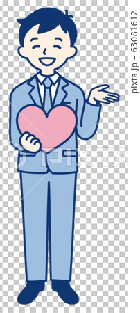 Men salaryman office worker suit love heart feeling 63081612
