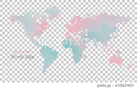Watercolor style world map illustration - Stock Illustration [63082403 ...