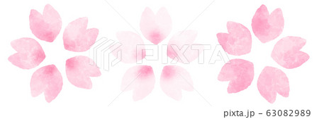桜の花 バリエーション 水彩風イラスト素材 桜の花 バリエーション 水彩風イラスト素材 63082989