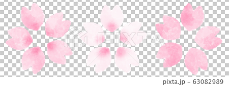 桜の花 バリエーション 水彩風イラスト素材 桜の花 バリエーション 水彩風イラスト素材 63082989