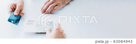 bank loan investment payout man credit card cash 63084943