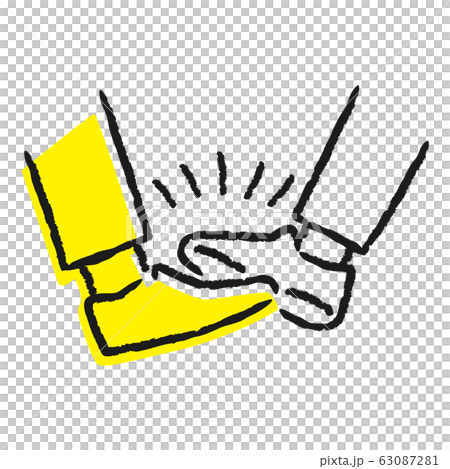 Illustration of a greeting that gently hits a shoe tip with a friend. Illustration of a greeting that gently hits a shoe tip with a friend. 63087281