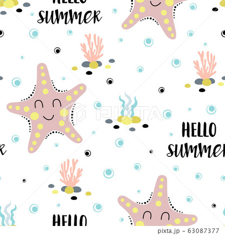 seamless pattern with cute starfish isolated on 63087377