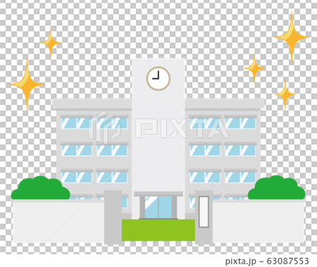 学校 校舎 中学校 小学校 高校 のイラスト素材