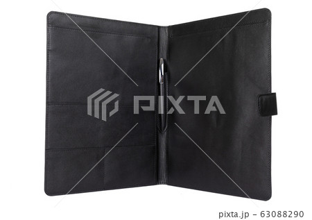 close-up of a leather expensive document folder 63088290