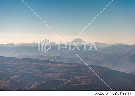 Peaked china mountain range with blue sky Peaked china mountain range with blue sky 63088847