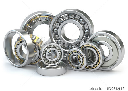Bearings of different types isolated on white Bearings of different types isolated on white 63088915