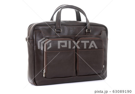 expensive elegant men's briefcase male leather expensive briefcase on a white background 63089190