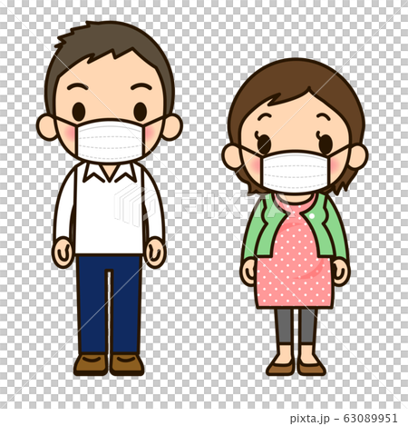 孕婦和丈夫戴著面具 63089951