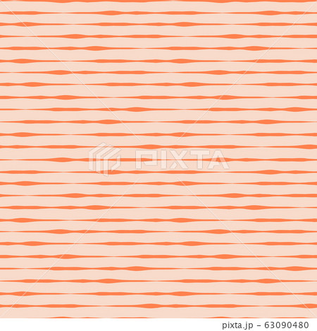 Pink and red horizontal hand drawn stripes seamless vector background. Wavy lines abstract pattern. 63090480