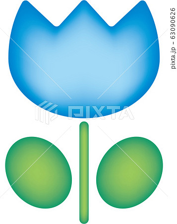 水色の可愛いチューリップのイラスト素材