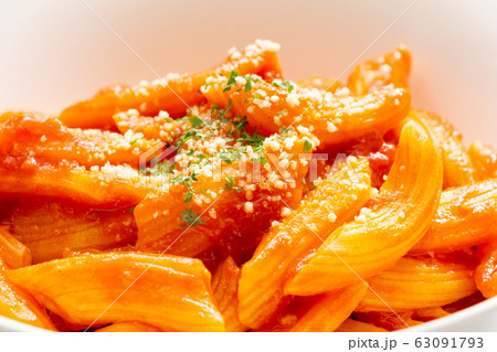 ペンネ・アラビアータのアップ。 ペンネ・アラビアータのアップ。 63091793