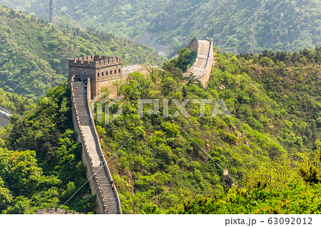 Panorama of Great Wall of China among the green Panorama of Great Wall of China among the green 63092012