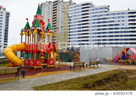 New modern safe outdoor playground New modern safe outdoor playground 63092476