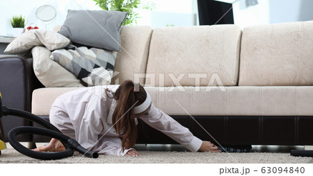 Girl organize stuff at home Girl organize stuff at home 63094840