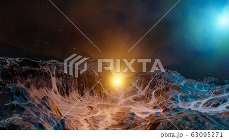 The surface of an abstract planet in a haze The surface of an abstract planet in a haze 63095271