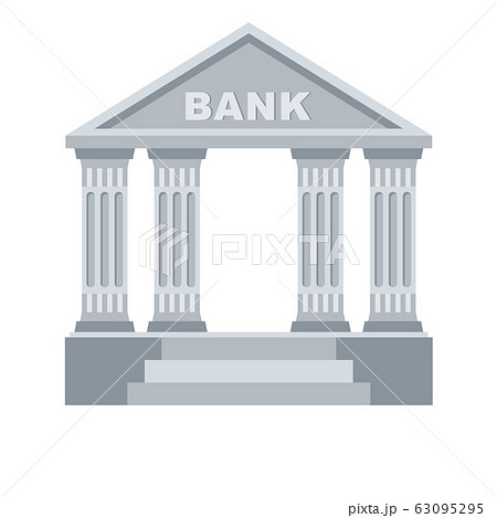 Bank building flat vector icon. Classic view 63095295