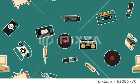 Texture, seamless pattern of old retro hipster  63095770