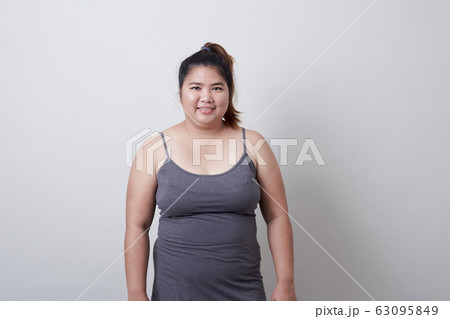 Beautiful fashionable plump asian woman 63095849