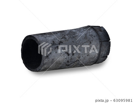 Piece of bamboo charcoal on white Piece of bamboo charcoal on white 63095981