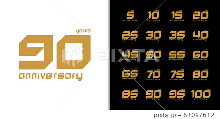 Set of trendy anniversary logotype. Set of trendy anniversary logotype. 63097612