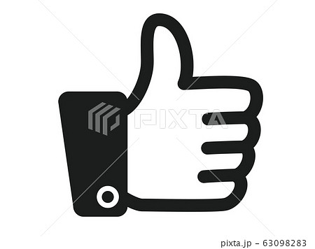 いいね アイコン 白黒のイラスト素材 6309