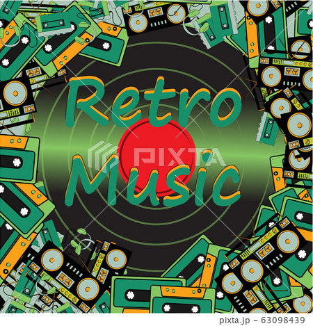 Texture frames inscription retro music electro 63098439