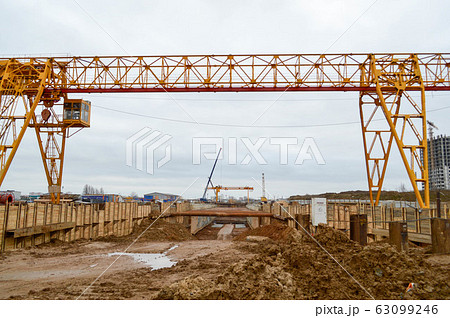 A construction site with specialized A construction site with specialized 63099246