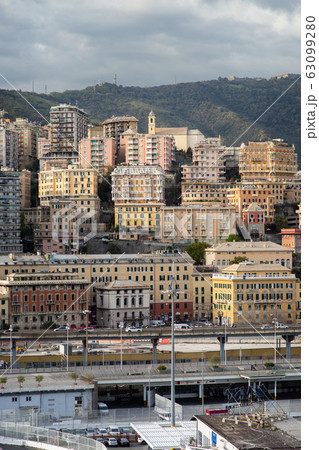 Architecture of the Old Port area of Genoa. View from the sea. Italy Architecture of the Old Port area of Genoa. View from the sea. Italy 63099280
