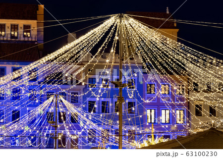 Abstract Christmas Holiday Lights In Warsaw 63100230