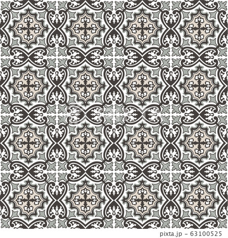 Abstract floral seamless pattern. Geometric asian ornament. Abstract floral seamless pattern. Geometric asian ornament. 63100525